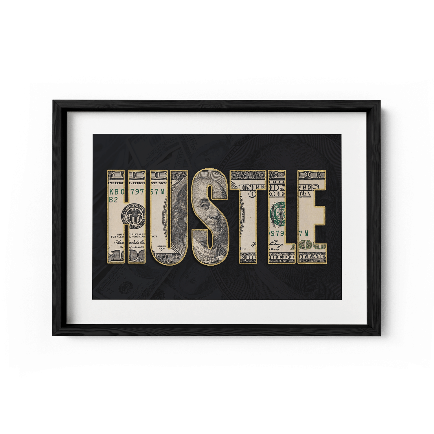 DOLLAR - HUSTLE*Papier*60x40*Papier*Kunstwerk*Masculina.nl