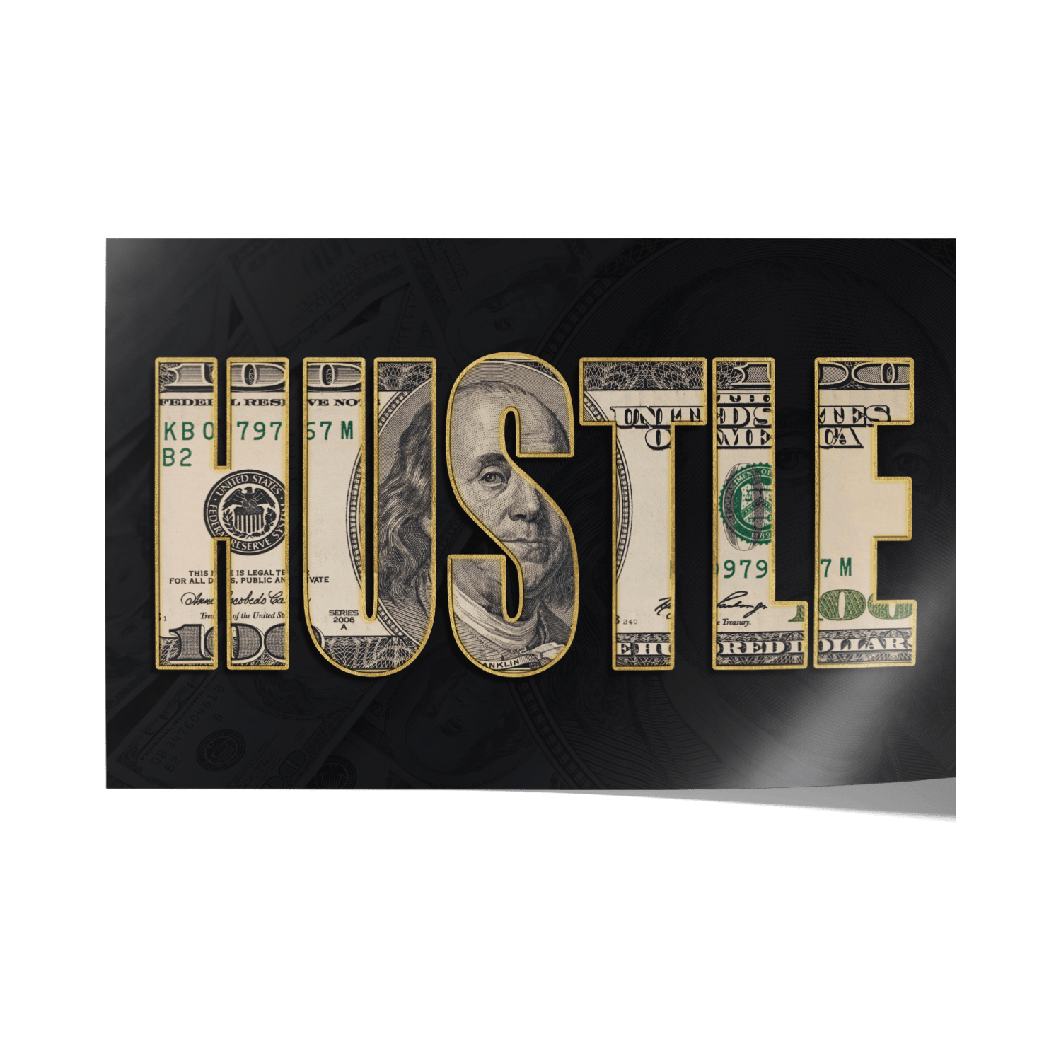 DOLLAR - HUSTLE*Papier*60x40*Papier*Kunstwerk*Masculina.nl