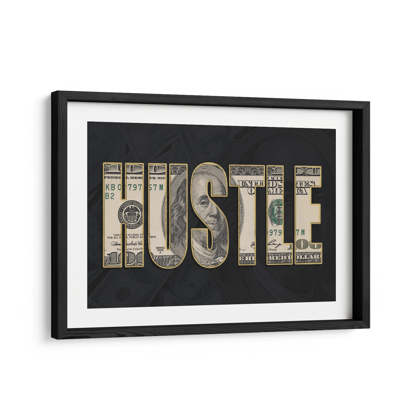 DOLLAR - HUSTLE*Papier*60x40*Papier*Kunstwerk*Masculina.nl