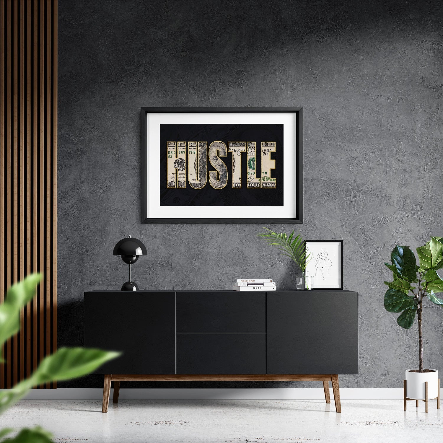 DOLLAR - HUSTLE*Papier*60x40*Papier*Kunstwerk*Masculina.nl