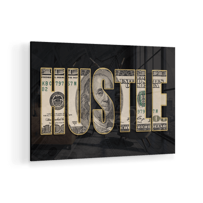 DOLLAR - HUSTLE*Plexiglas*60x40*Plexiglas*Kunstwerk*Masculina.nl