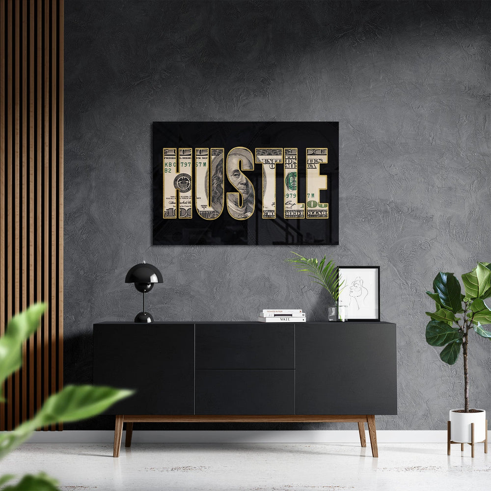 DOLLAR - HUSTLE*Plexiglas*60x40*Plexiglas*Kunstwerk*Masculina.nl