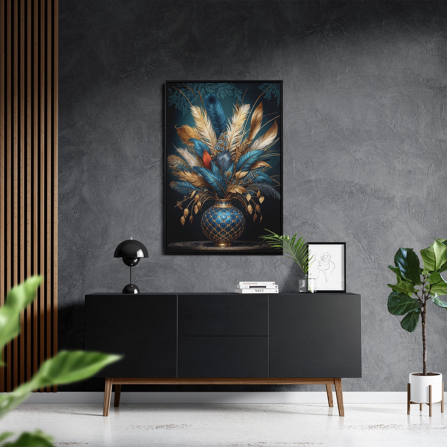 FEATHERS OF FORTUNE*Canvas*40x60 cm*Baklijst*Kunstwerk*Masculina.nl