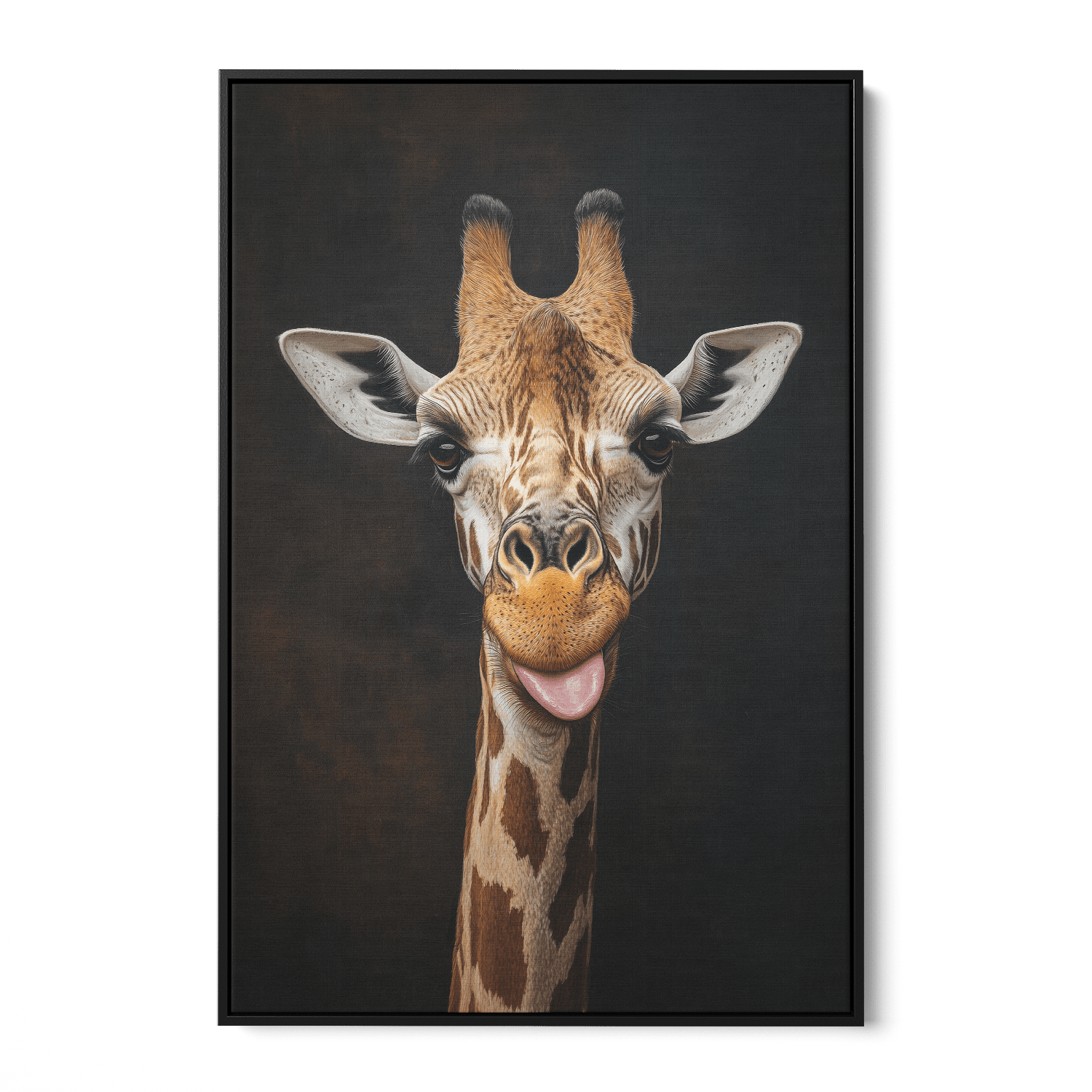 FUNNY GIRAFFE PORTRAIT*Canvas*40x60*Baklijst*Kunstwerk*Masculina.nl