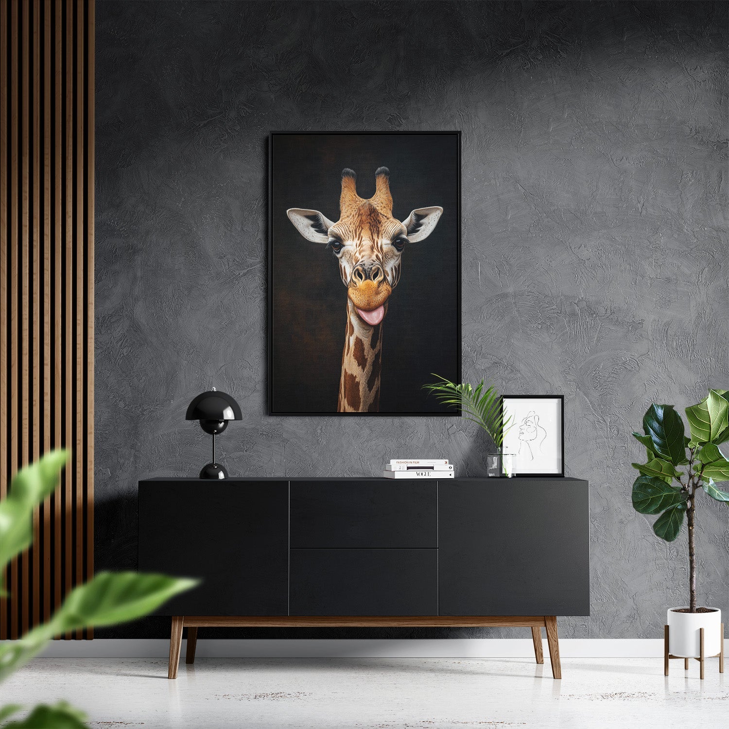 FUNNY GIRAFFE PORTRAIT*Canvas*40x60*Baklijst*Kunstwerk*Masculina.nl