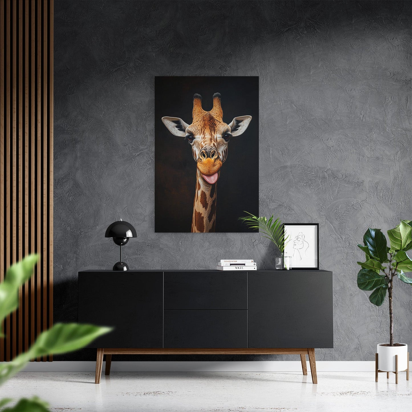 FUNNY GIRAFFE PORTRAIT*Canvas*40x60*Canvas*Kunstwerk*Masculina.nl