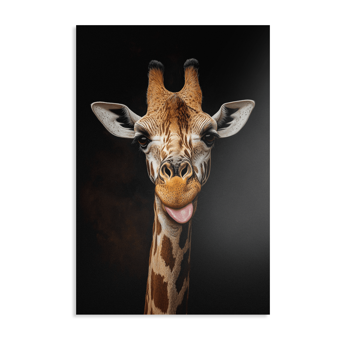 FUNNY GIRAFFE PORTRAIT*Dibond*40x60*Dibond*Kunstwerk*Masculina.nl