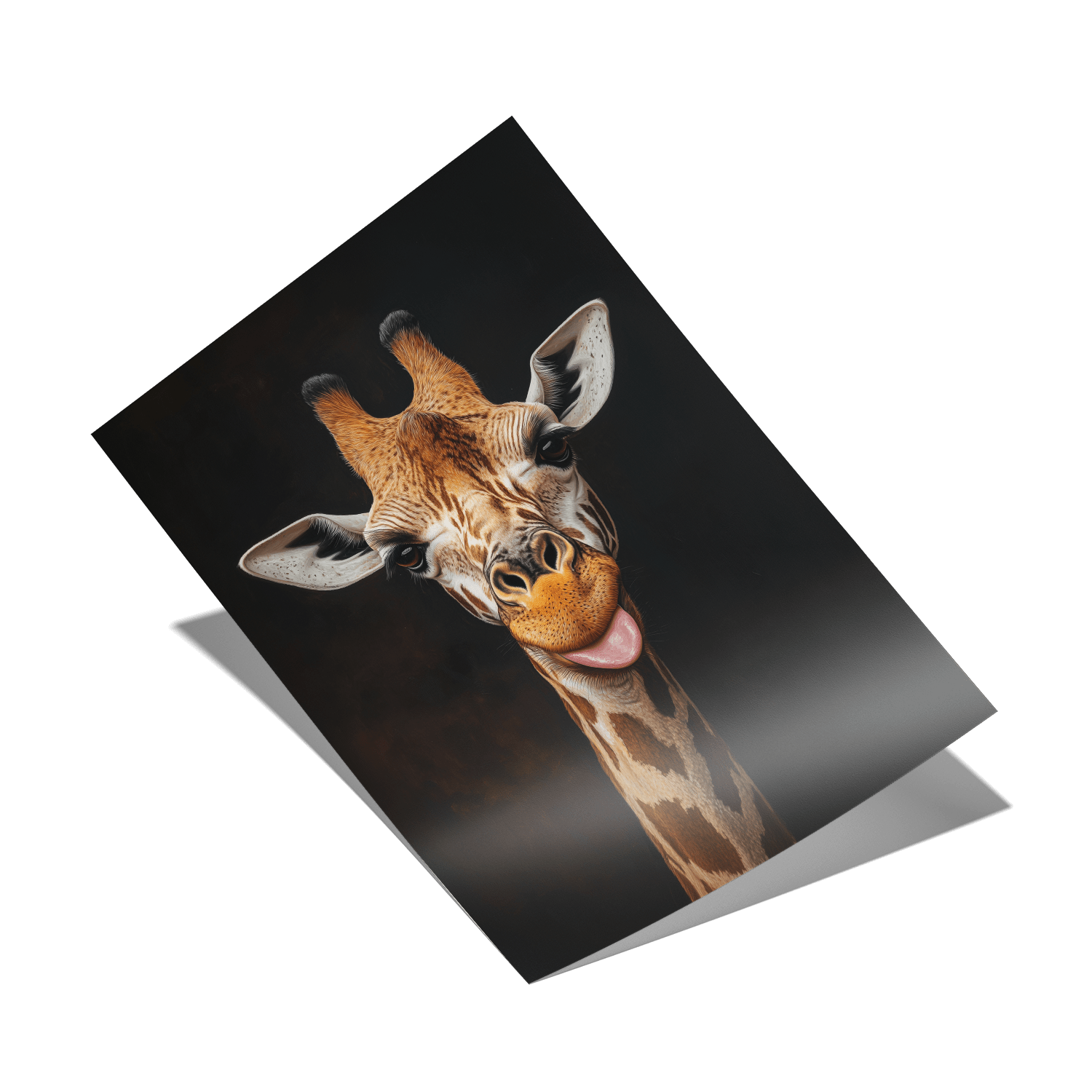 FUNNY GIRAFFE PORTRAIT*Papier*40x60*Papier*Kunstwerk*Masculina.nl