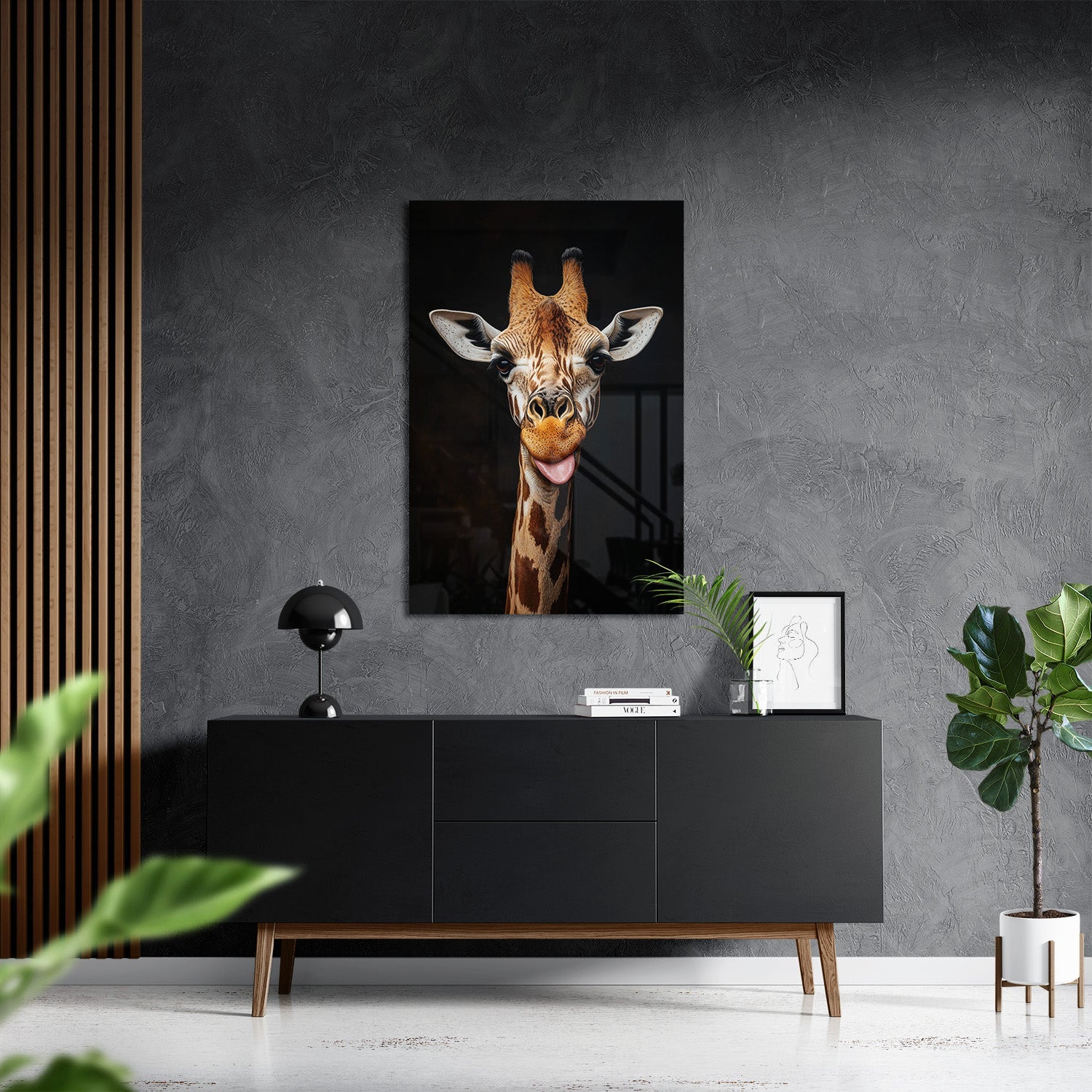 FUNNY GIRAFFE PORTRAIT*Plexiglas*40x60*Plexiglas*Kunstwerk*Masculina.nl