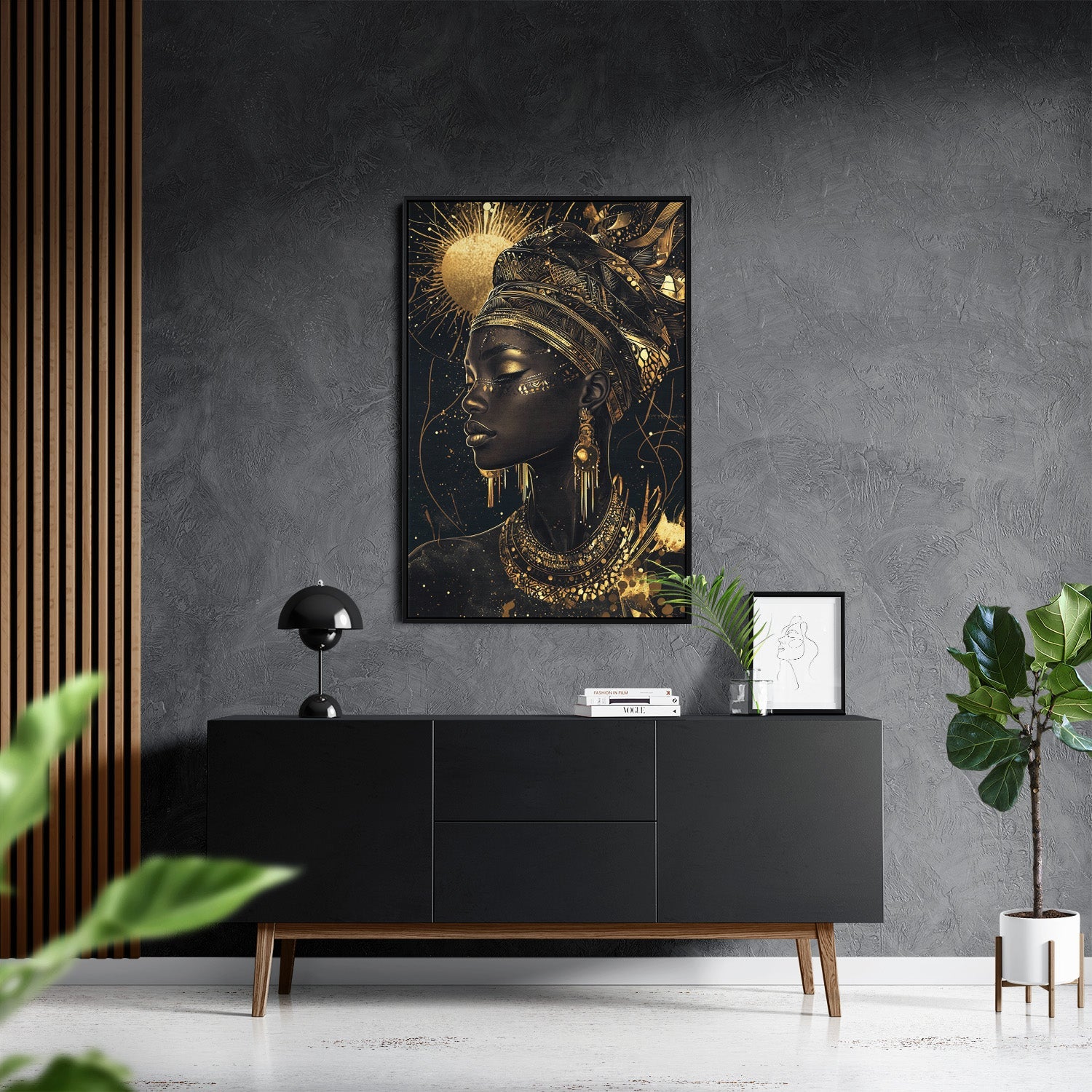 GODDESS OF THE GOLDEN ELEMENTS*Canvas*40x60*Baklijst*Kunstwerk*Masculina.nl
