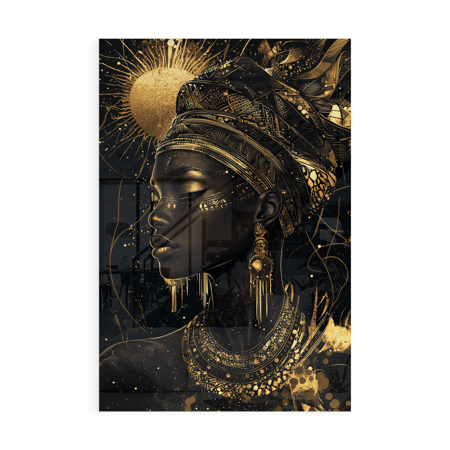 GODDESS OF THE GOLDEN ELEMENTS*Plexiglas*40x60*Plexiglas*Kunstwerk*Masculina.nl