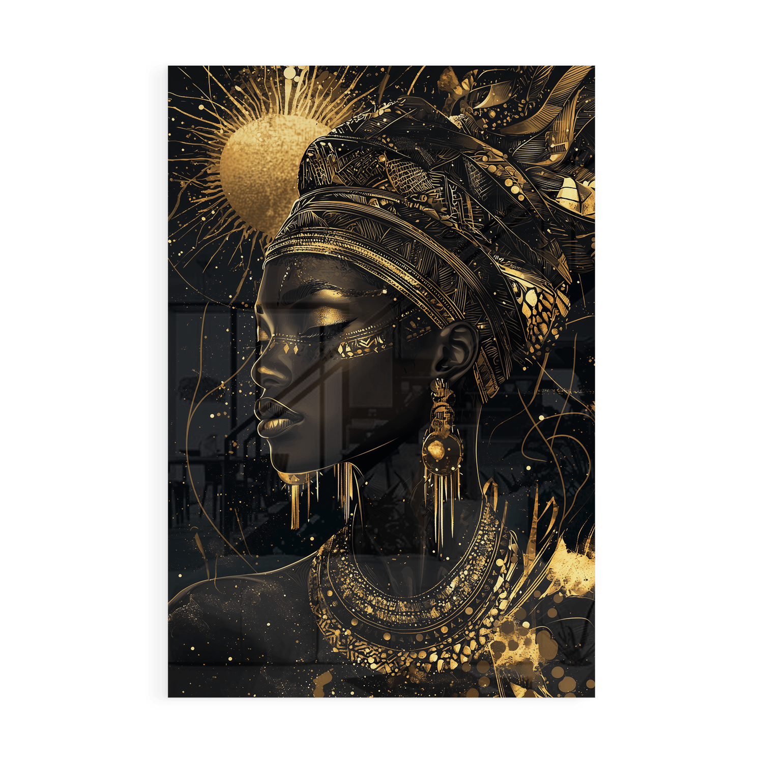 GODDESS OF THE GOLDEN ELEMENTS*Plexiglas*40x60*Plexiglas*Kunstwerk*Masculina.nl
