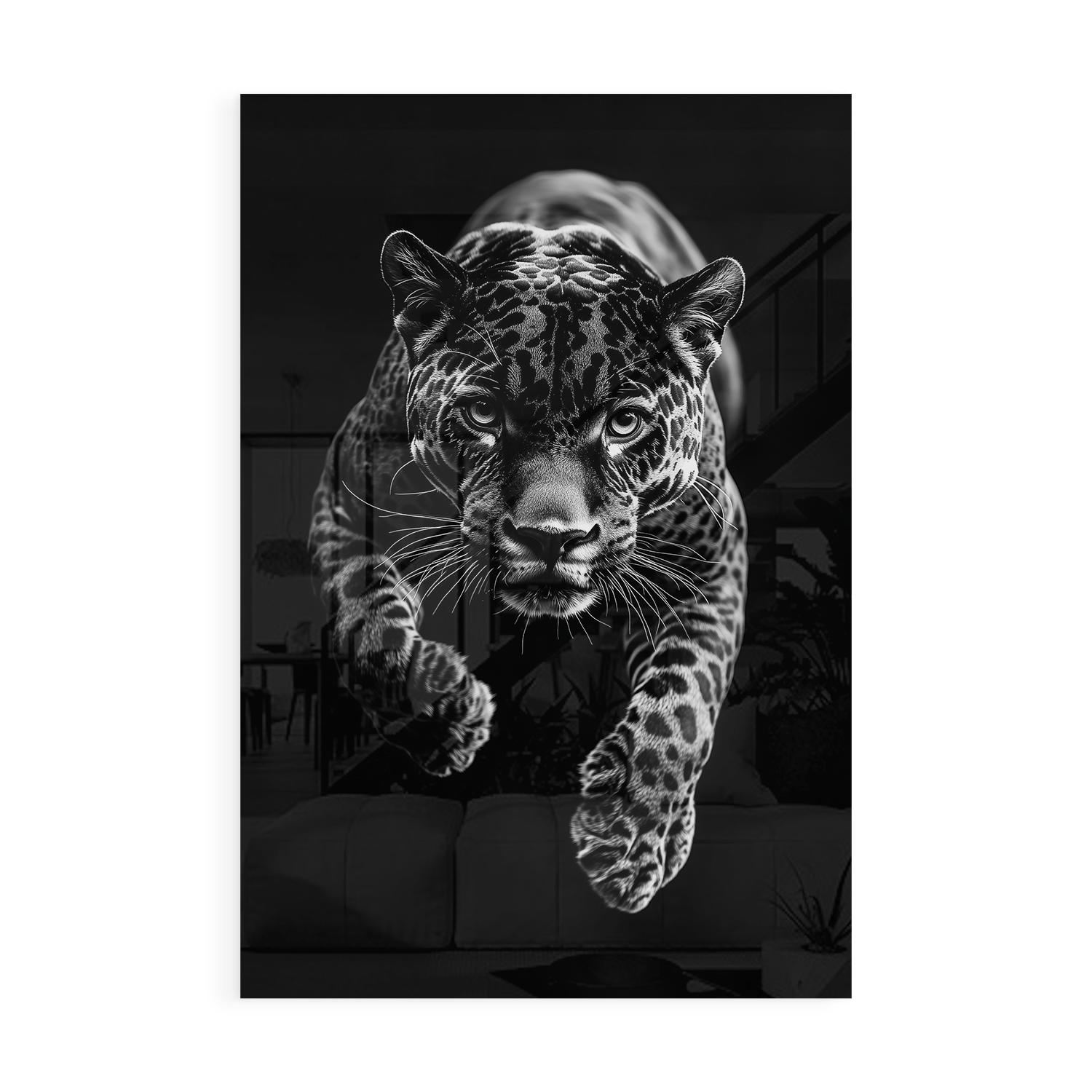 JUMPING JAGUAR*Plexiglas*40x60*Plexiglas*Kunstwerk*Masculina.nl