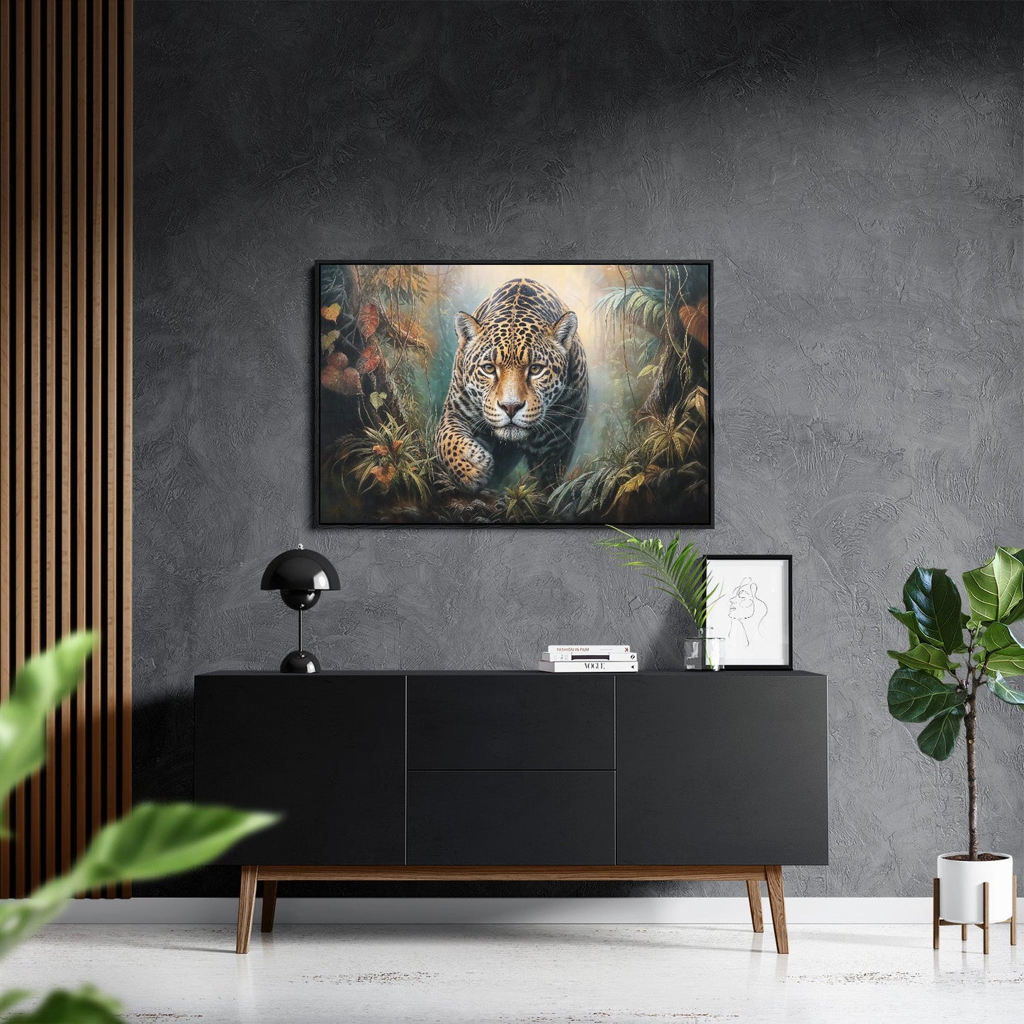 JUNGLE JAGUAR*Canvas*60x40*Baklijst*Kunstwerk*Masculina.nl