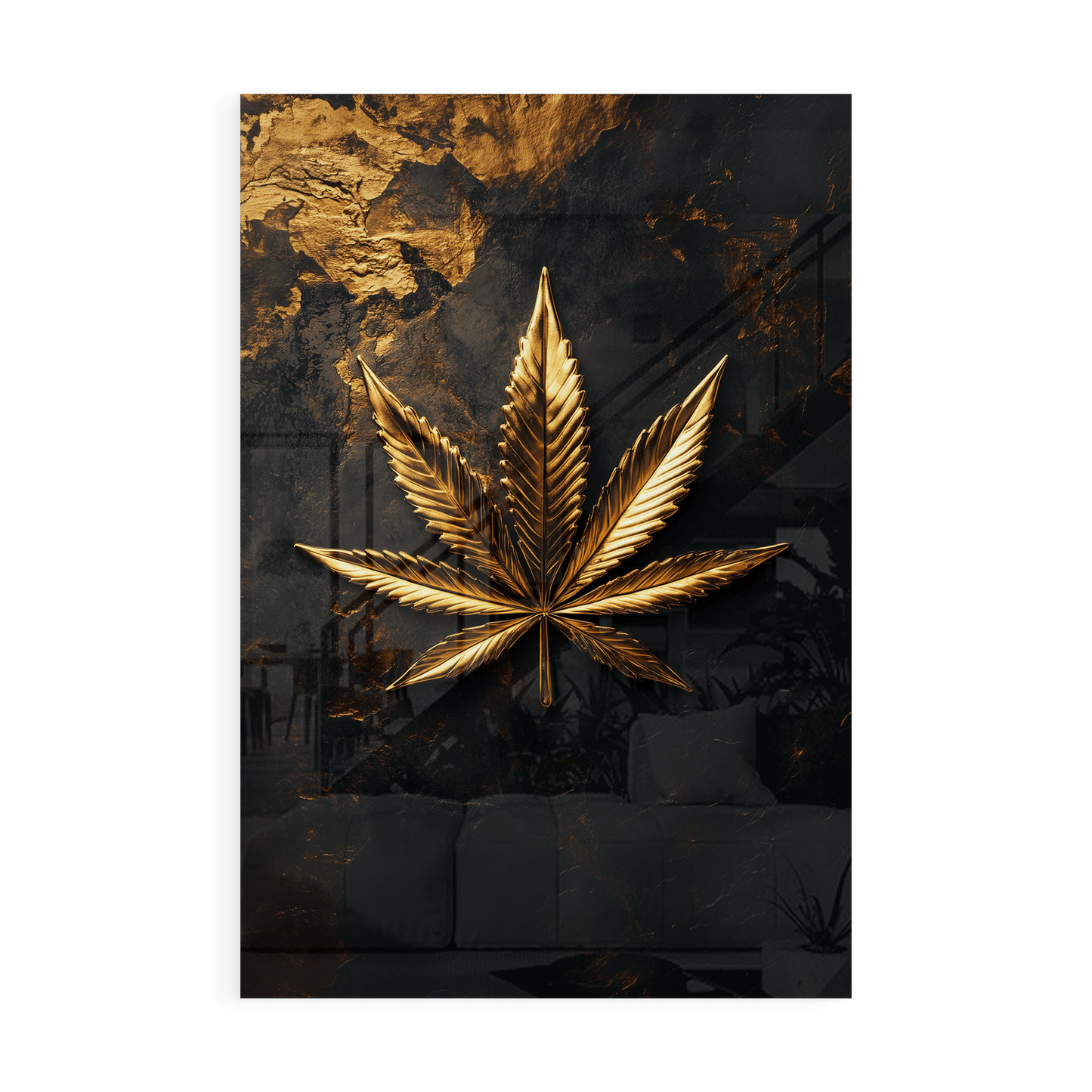 LEAF OF GOLD*Plexiglas*40x60*Plexiglas*Kunstwerk*Masculina.nl