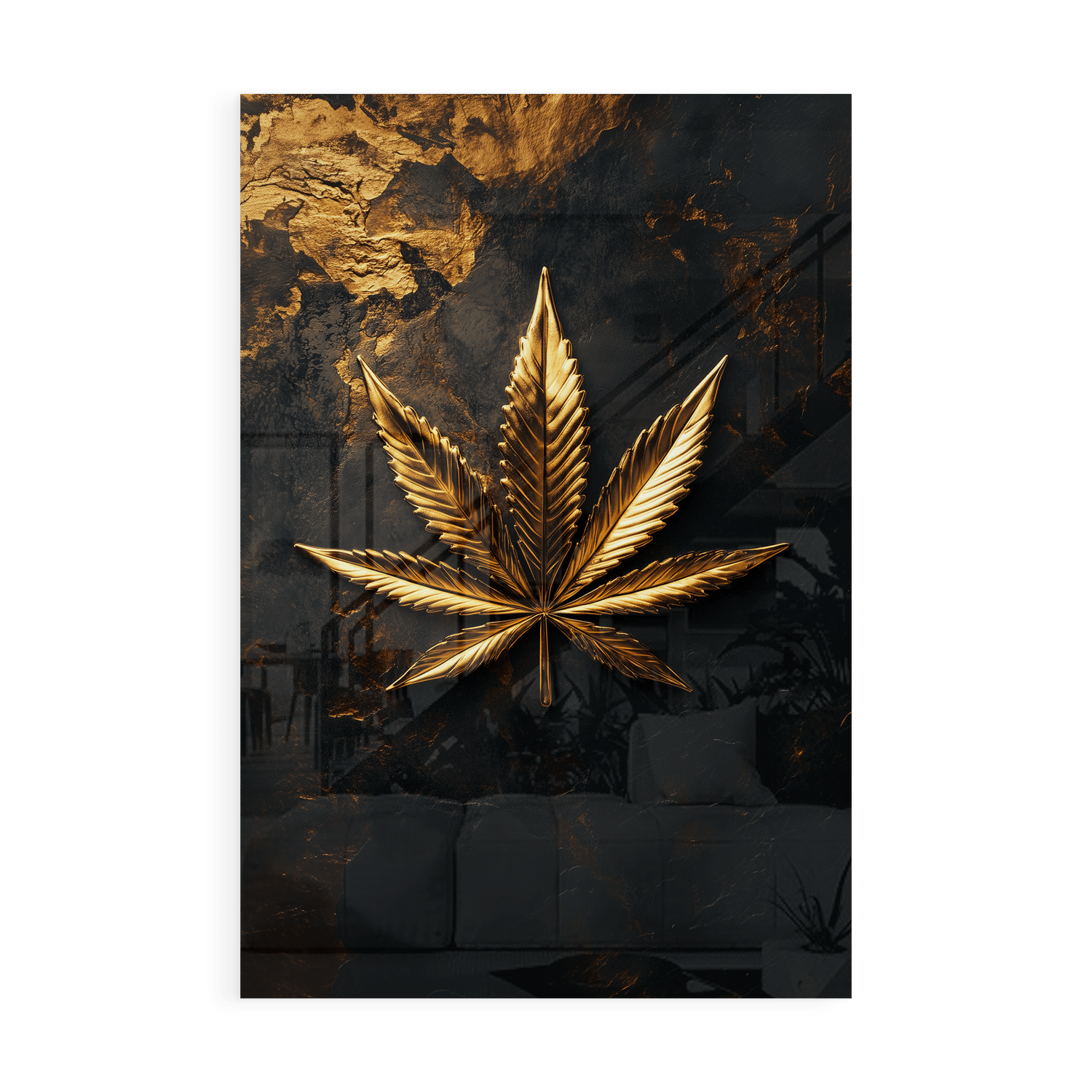 LEAF OF GOLD*Plexiglas*40x60*Plexiglas*Kunstwerk*Masculina.nl