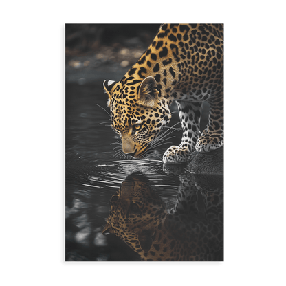 LEOPARD AT WATERSIDE*Canvas*40x60*Canvas*Kunstwerk*Masculina.nl