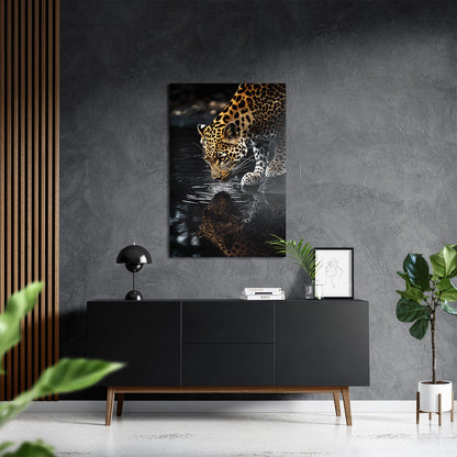 LEOPARD AT WATERSIDE*Dibond*40x60*Dibond*Kunstwerk*Masculina.nl