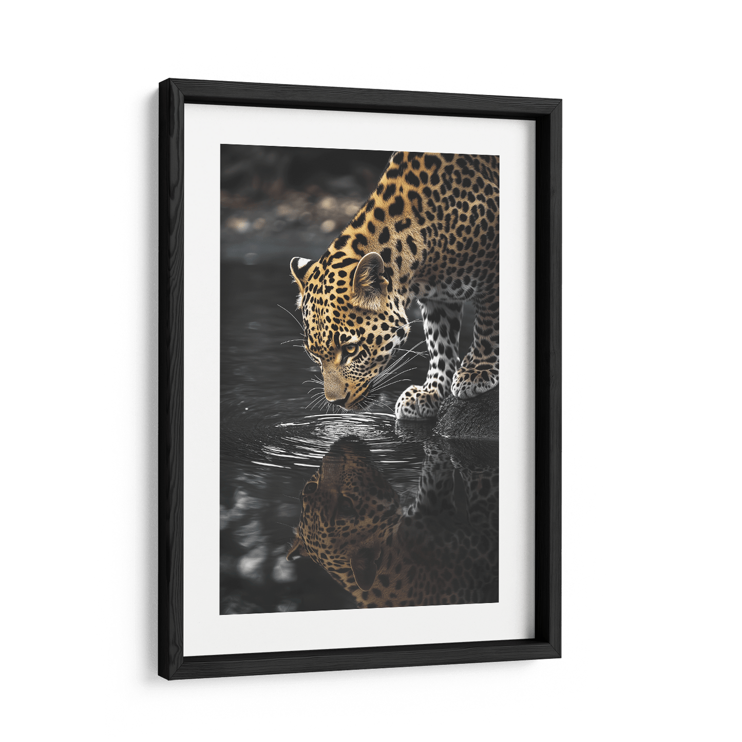 LEOPARD AT WATERSIDE*Papier*40x60*Papier*Kunstwerk*Masculina.nl