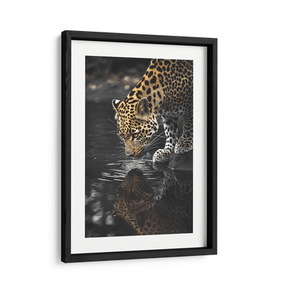 LEOPARD AT WATERSIDE*Papier*40x60*Papier*Kunstwerk*Masculina.nl