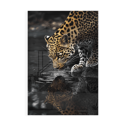 LEOPARD AT WATERSIDE*Plexiglas*40x60*Plexiglas*Kunstwerk*Masculina.nl