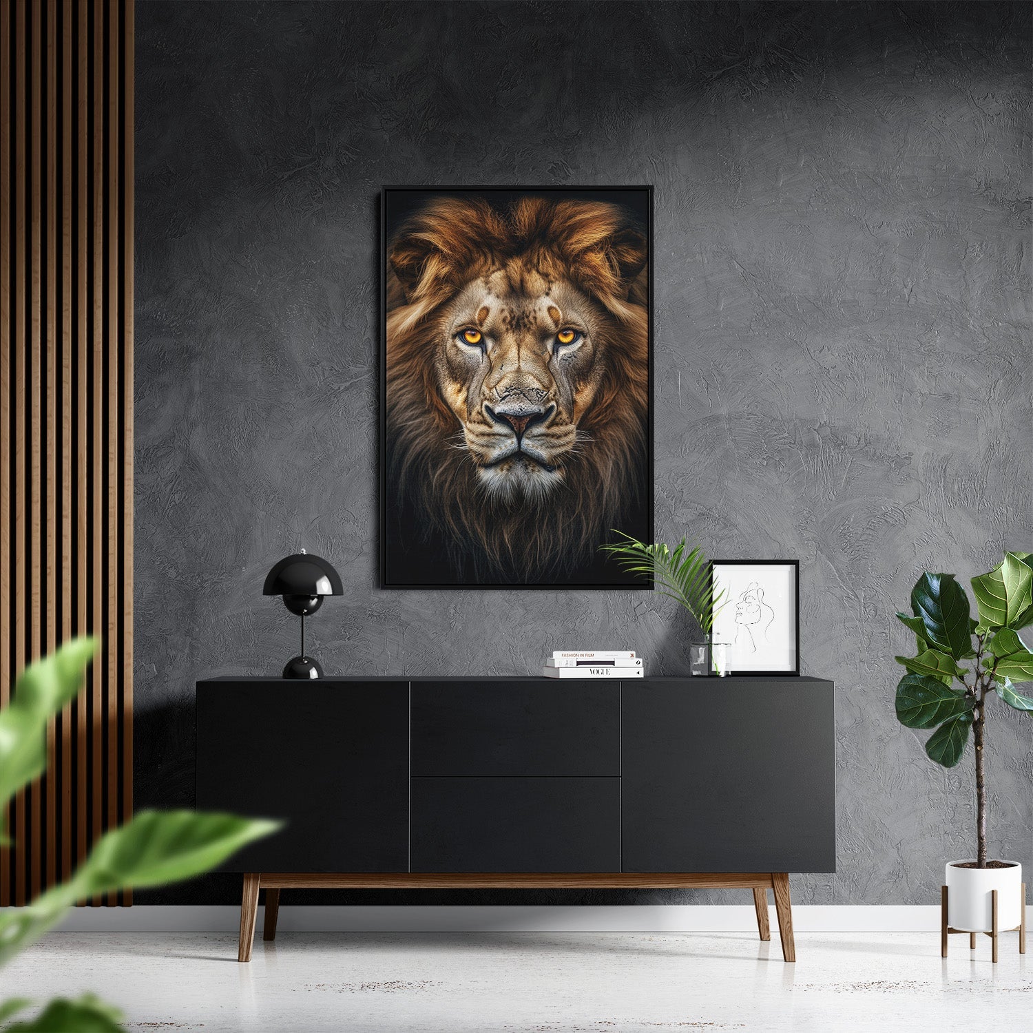 LION PORTRAIT*Canvas*40x60*Baklijst*Kunstwerk*Masculina.nl