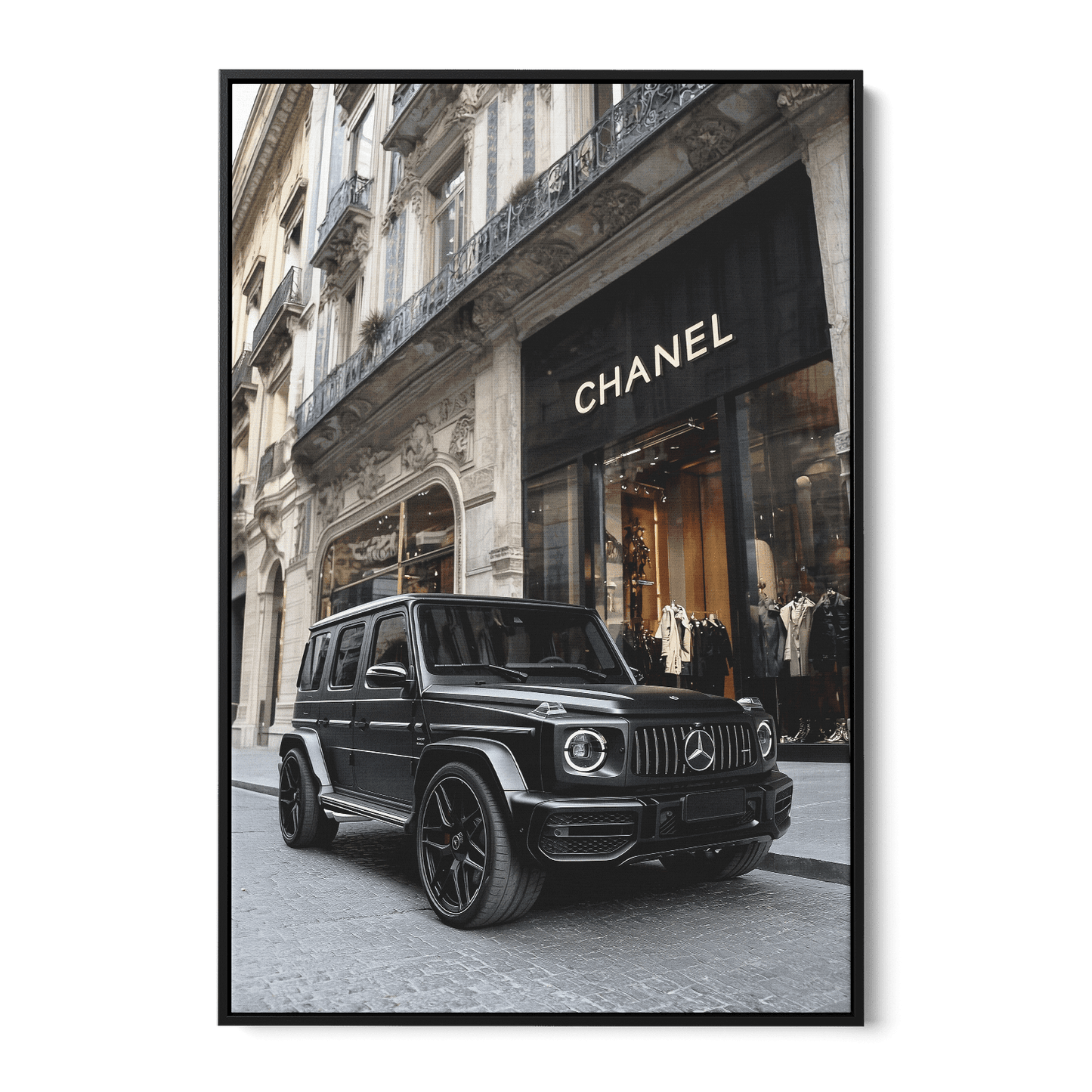 MATTE BLACK MERCEDES G63*Canvas*40x60*Baklijst*Kunstwerk*Masculina.nl