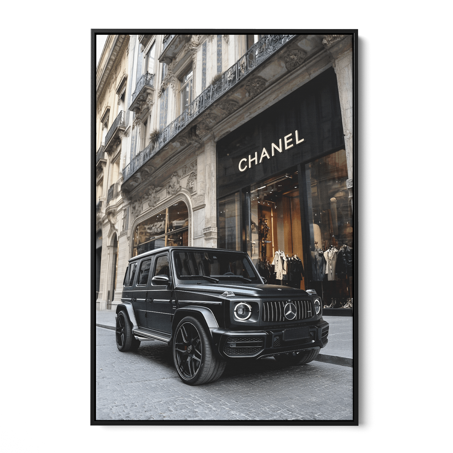 MATTE BLACK MERCEDES G63*Canvas*40x60*Baklijst*Kunstwerk*Masculina.nl