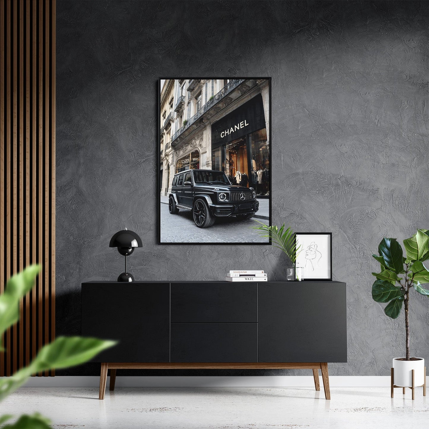 MATTE BLACK MERCEDES G63*Canvas*40x60*Baklijst*Kunstwerk*Masculina.nl