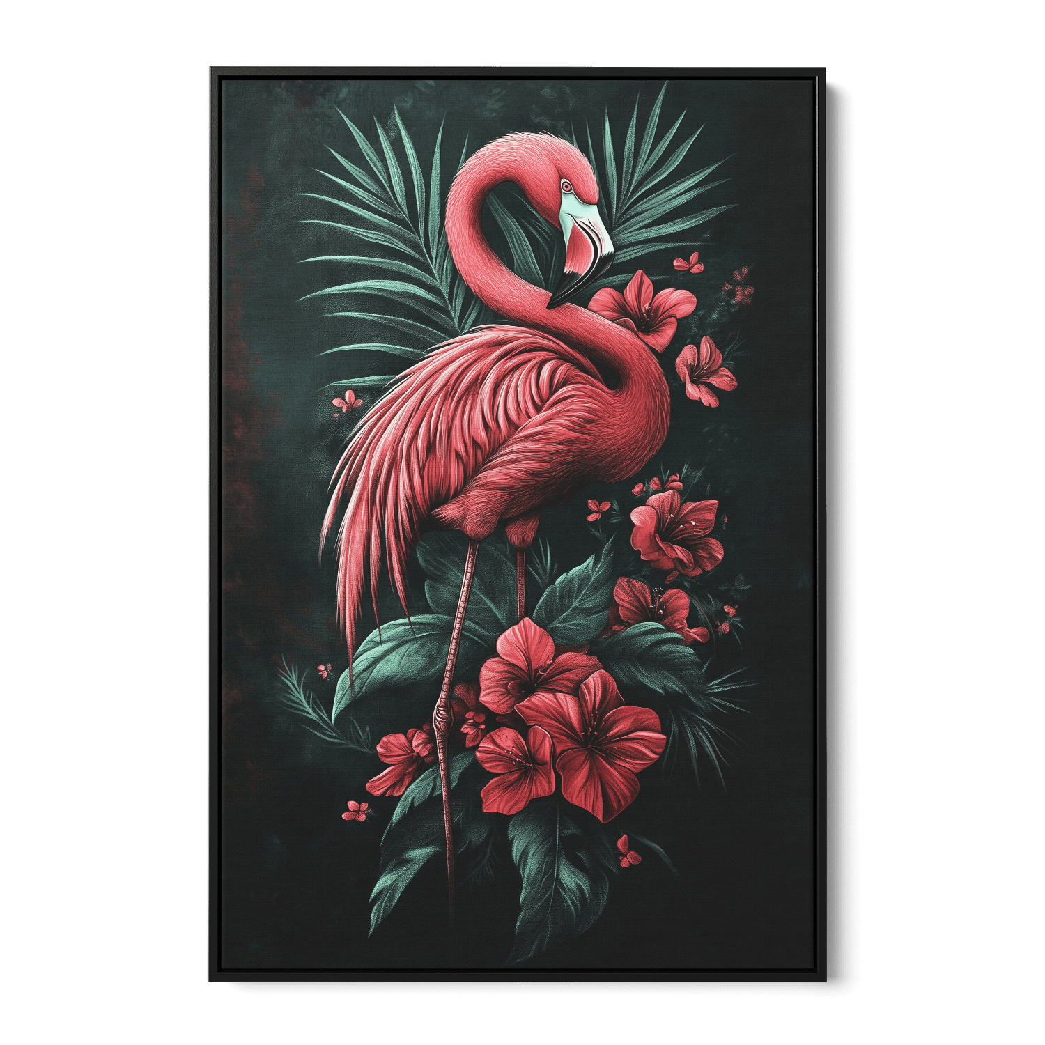 MIDNIGHT FLAMINGO*Canvas*40x60*Baklijst*Kunstwerk*Masculina.nl