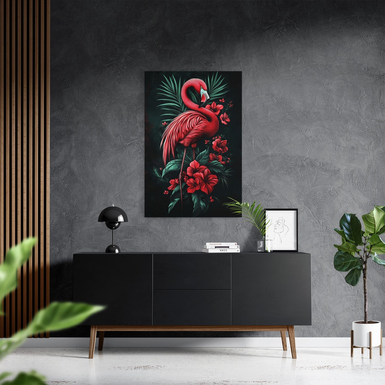 MIDNIGHT FLAMINGO*Canvas*40x60*Canvas*Kunstwerk*Masculina.nl