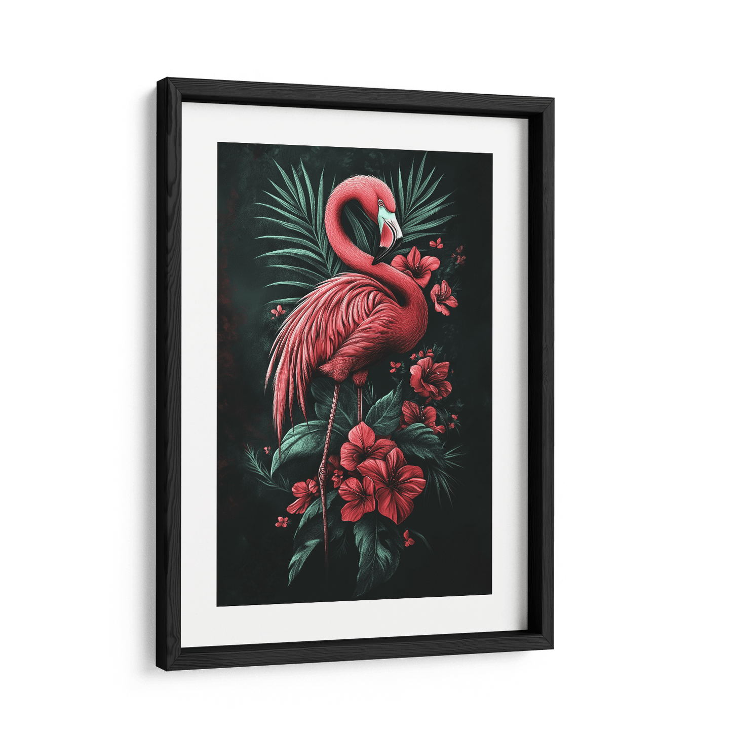 MIDNIGHT FLAMINGO*Papier*40x60*Papier*Kunstwerk*Masculina.nl