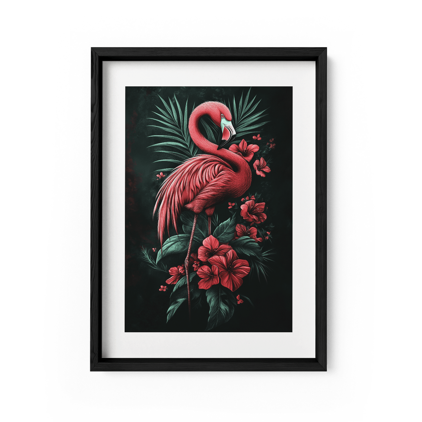 MIDNIGHT FLAMINGO*Papier*40x60*Papier*Kunstwerk*Masculina.nl