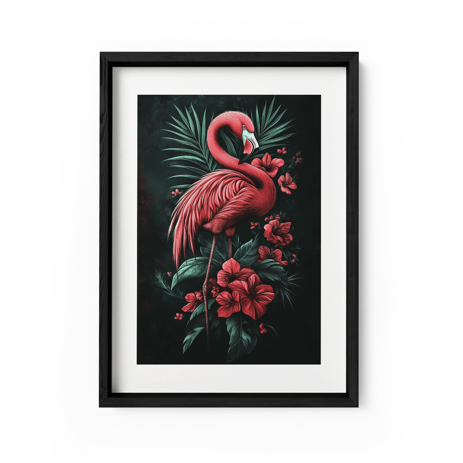 MIDNIGHT FLAMINGO*Papier*40x60*Papier*Kunstwerk*Masculina.nl