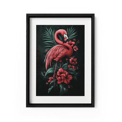 MIDNIGHT FLAMINGO*Papier*40x60*Papier*Kunstwerk*Masculina.nl