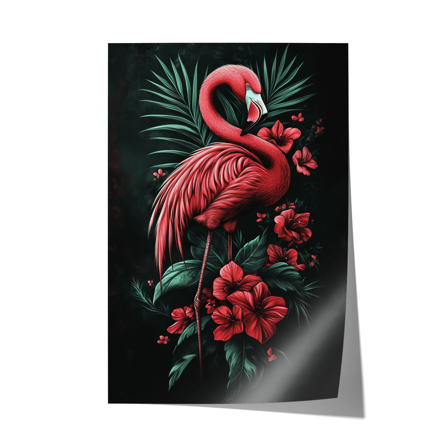 MIDNIGHT FLAMINGO*Papier*40x60*Papier*Kunstwerk*Masculina.nl