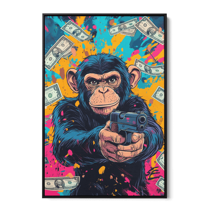 MONEY MONKEY*Canvas*40x60*Baklijst*Kunstwerk*Masculina.nl
