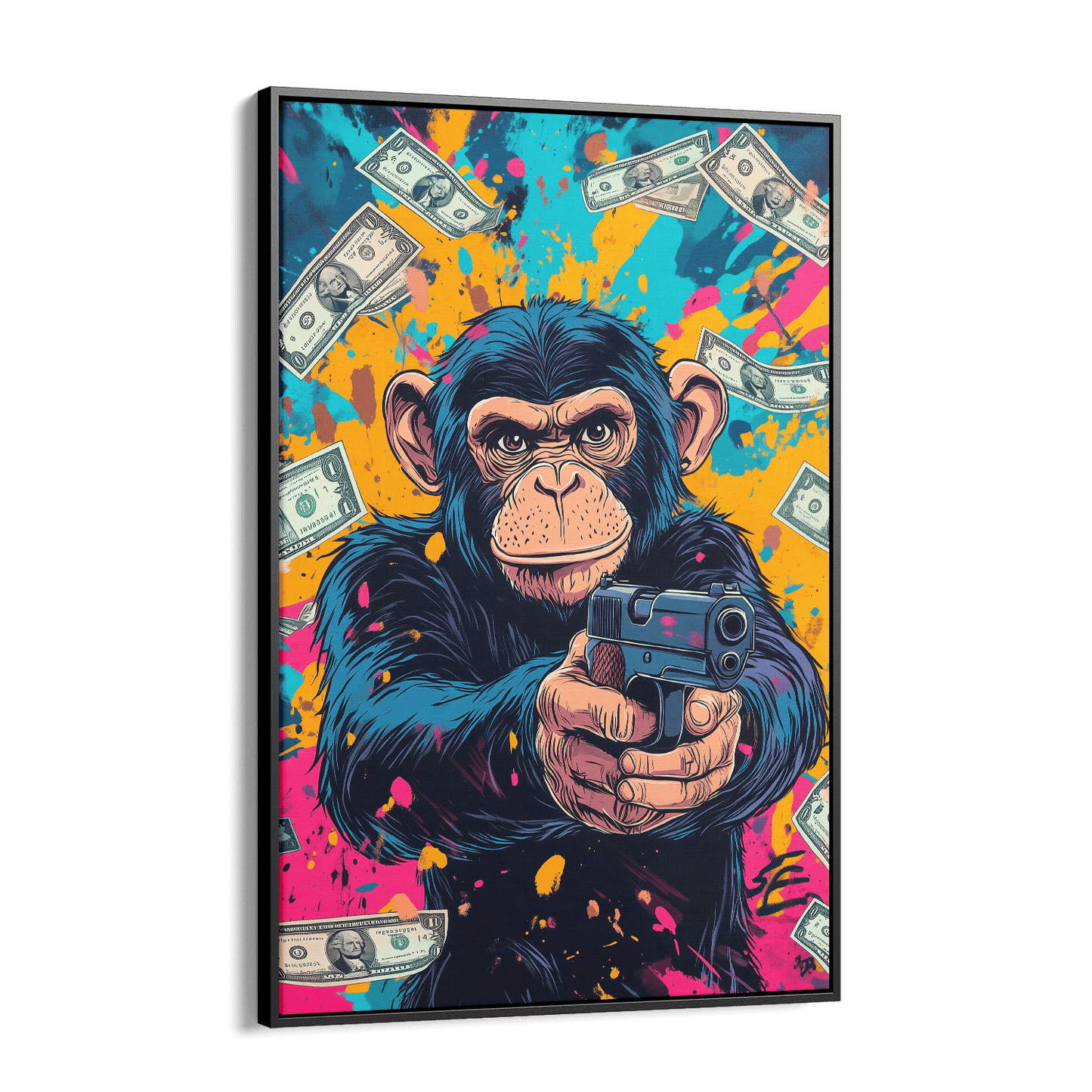 MONEY MONKEY*Canvas*40x60*Baklijst*Kunstwerk*Masculina.nl