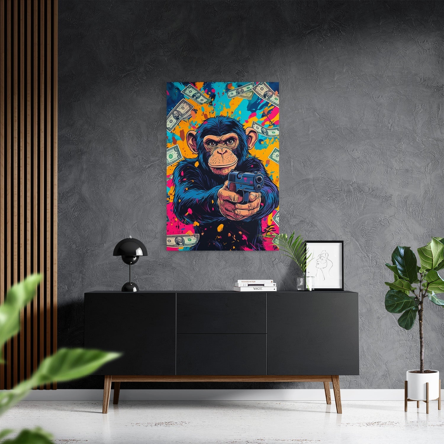 MONEY MONKEY*Canvas*40x60 cm*Canvas*Kunstwerk*Masculina.nl