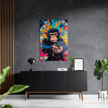 MONEY MONKEY*Dibond*40x60*Dibond*Kunstwerk*Masculina.nl