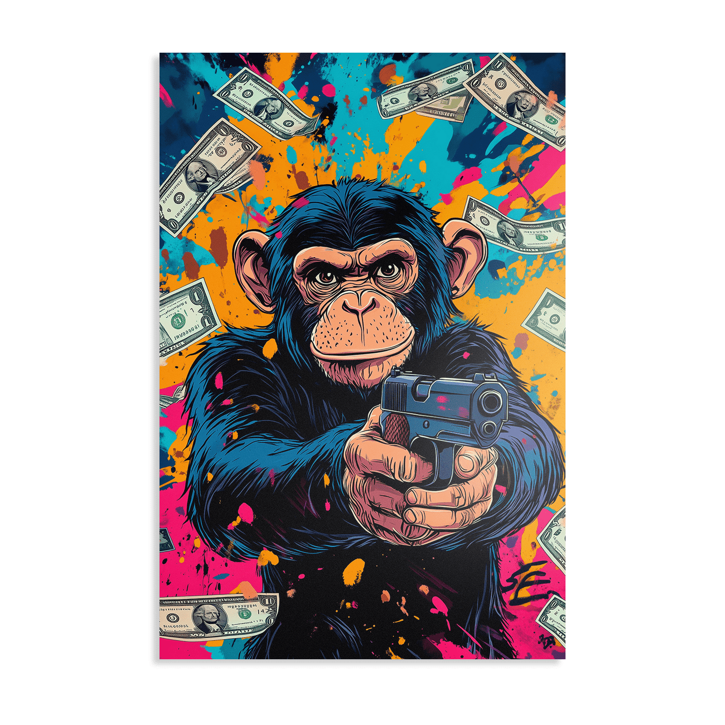 MONEY MONKEY*Dibond*40x60*Dibond*Kunstwerk*Masculina.nl