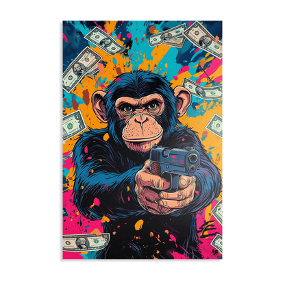 MONEY MONKEY*Dibond*40x60*Dibond*Kunstwerk*Masculina.nl