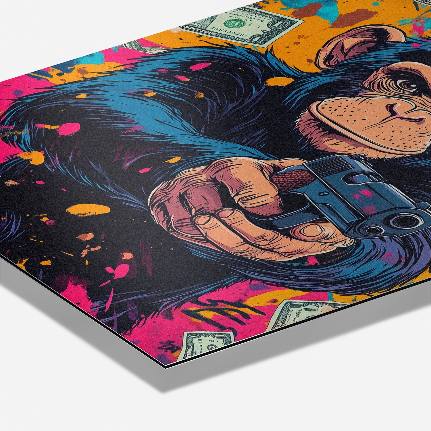 MONEY MONKEY*Dibond*40x60*Dibond*Kunstwerk*Masculina.nl