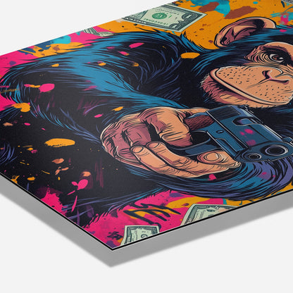 MONEY MONKEY*Dibond*40x60*Dibond*Kunstwerk*Masculina.nl