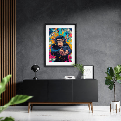 MONEY MONKEY*Papier*40x60 cm*Papier*Kunstwerk*Masculina.nl