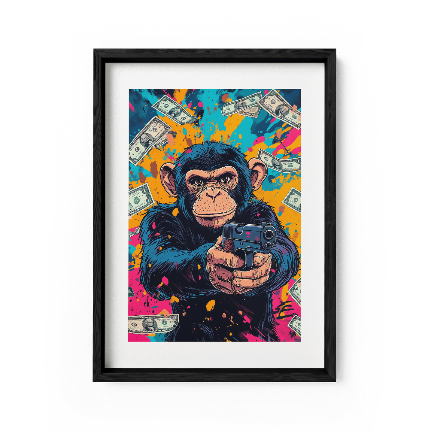 MONEY MONKEY*Papier*40x60 cm*Papier*Kunstwerk*Masculina.nl