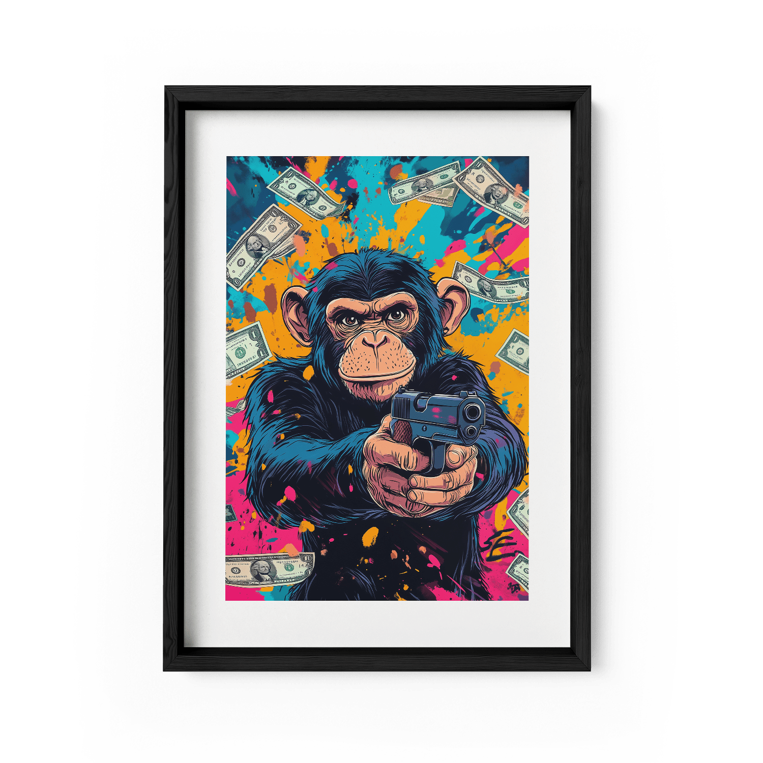 MONEY MONKEY*Papier*40x60 cm*Papier*Kunstwerk*Masculina.nl