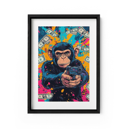 MONEY MONKEY*Papier*40x60 cm*Papier*Kunstwerk*Masculina.nl