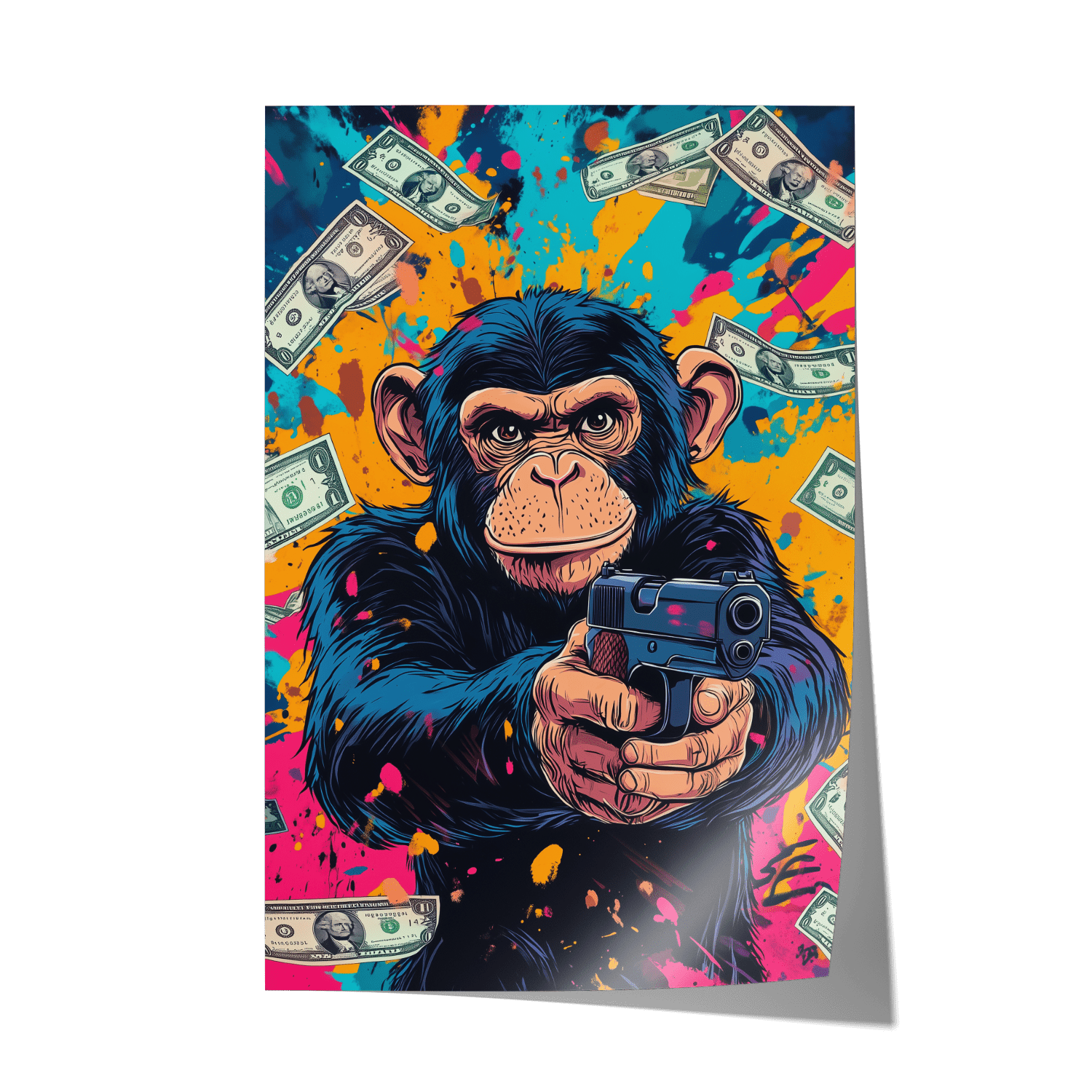 MONEY MONKEY*Papier*40x60 cm*Papier*Kunstwerk*Masculina.nl
