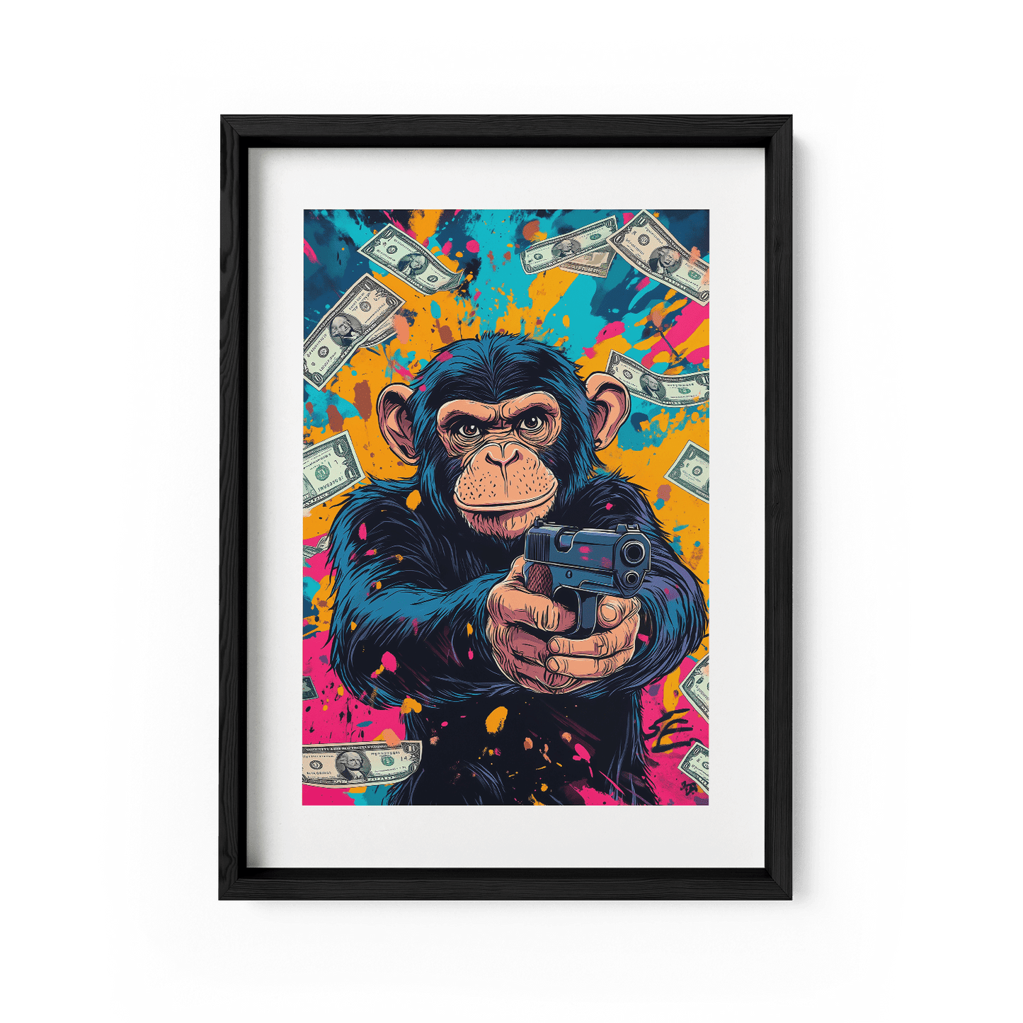 MONEY MONKEY*Papier*40x60*Papier*Kunstwerk*Masculina.nl